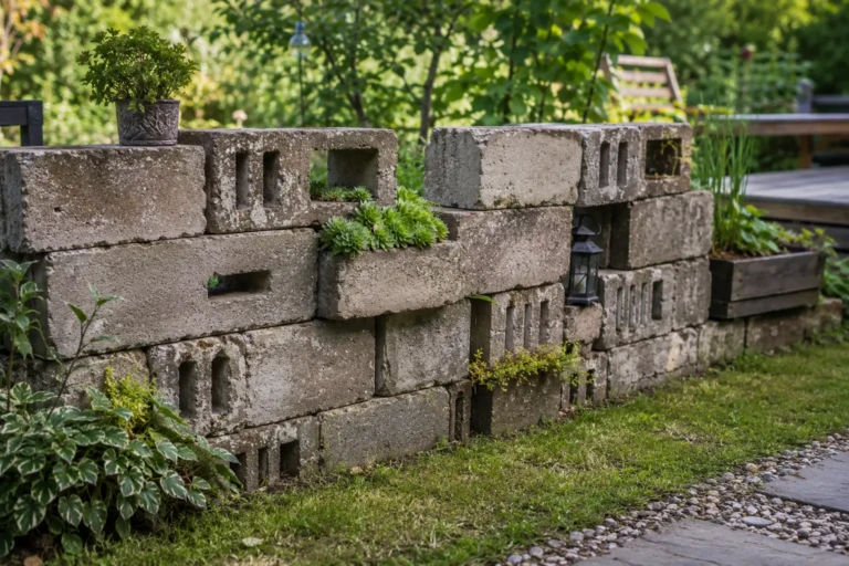 jak wykorzystać pustaki w ogrodzie