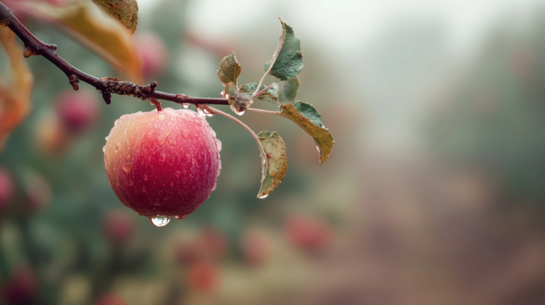 fresh-red-apple-with-water-drops-branch-orchard